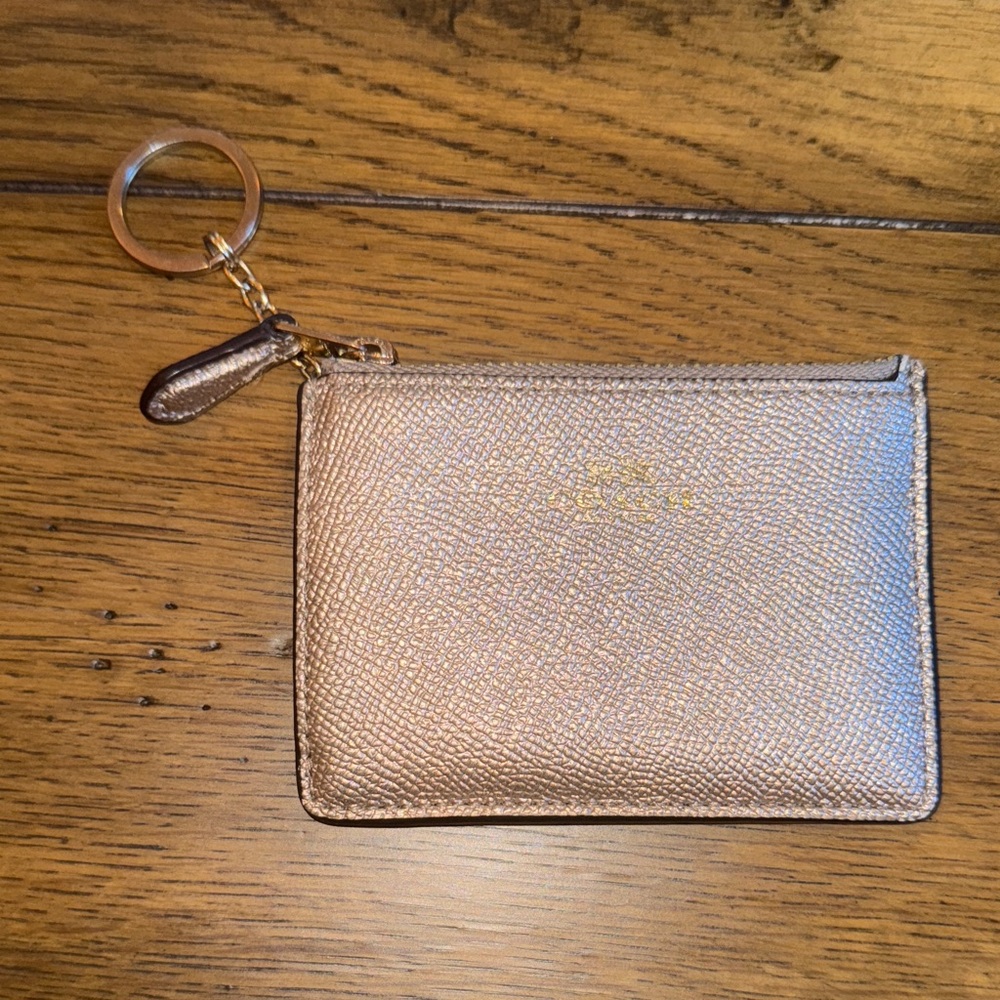 Coach Gold Card/ Coin Holder with Keychain